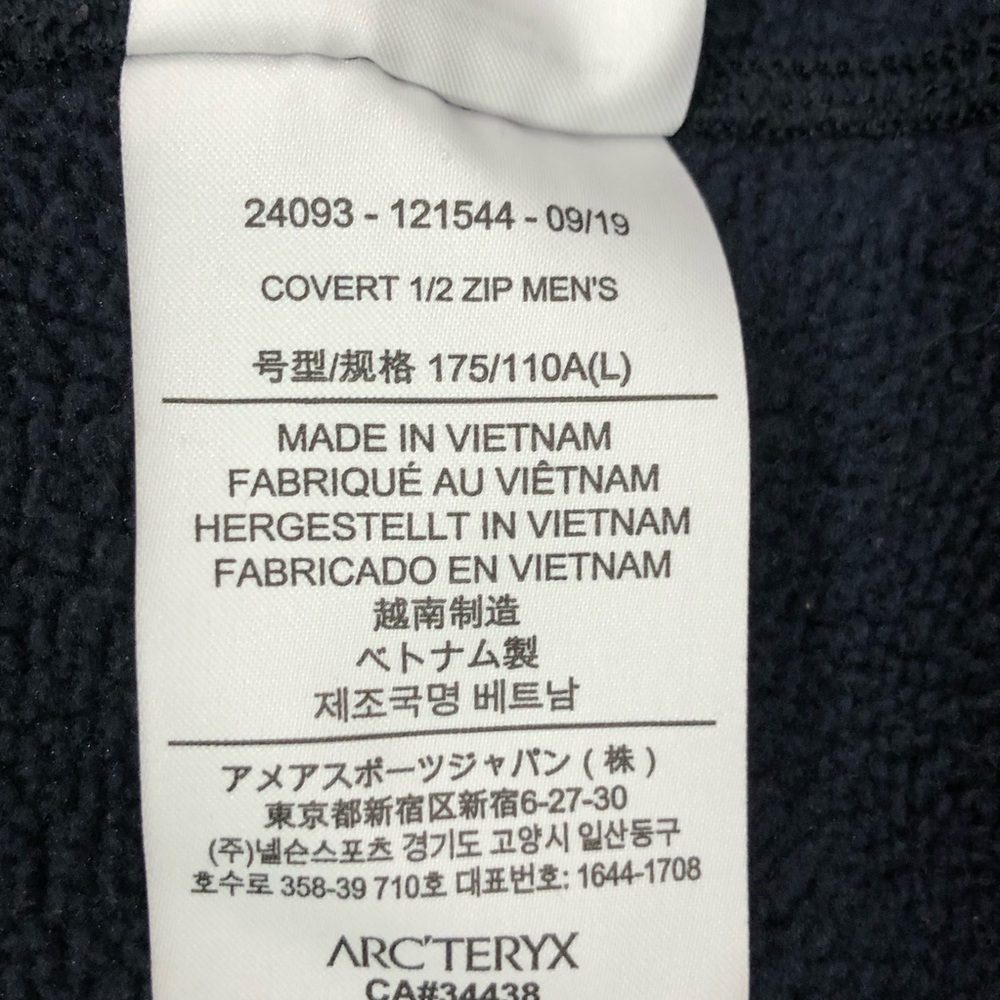 Arc'teryx “Covert” Men's Half-Zip Fleece, size L in Dark Blue - Picture 10 of 10